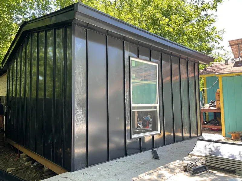 Black standing seam metal wall panels for Metal Roof Installation in Albemarle